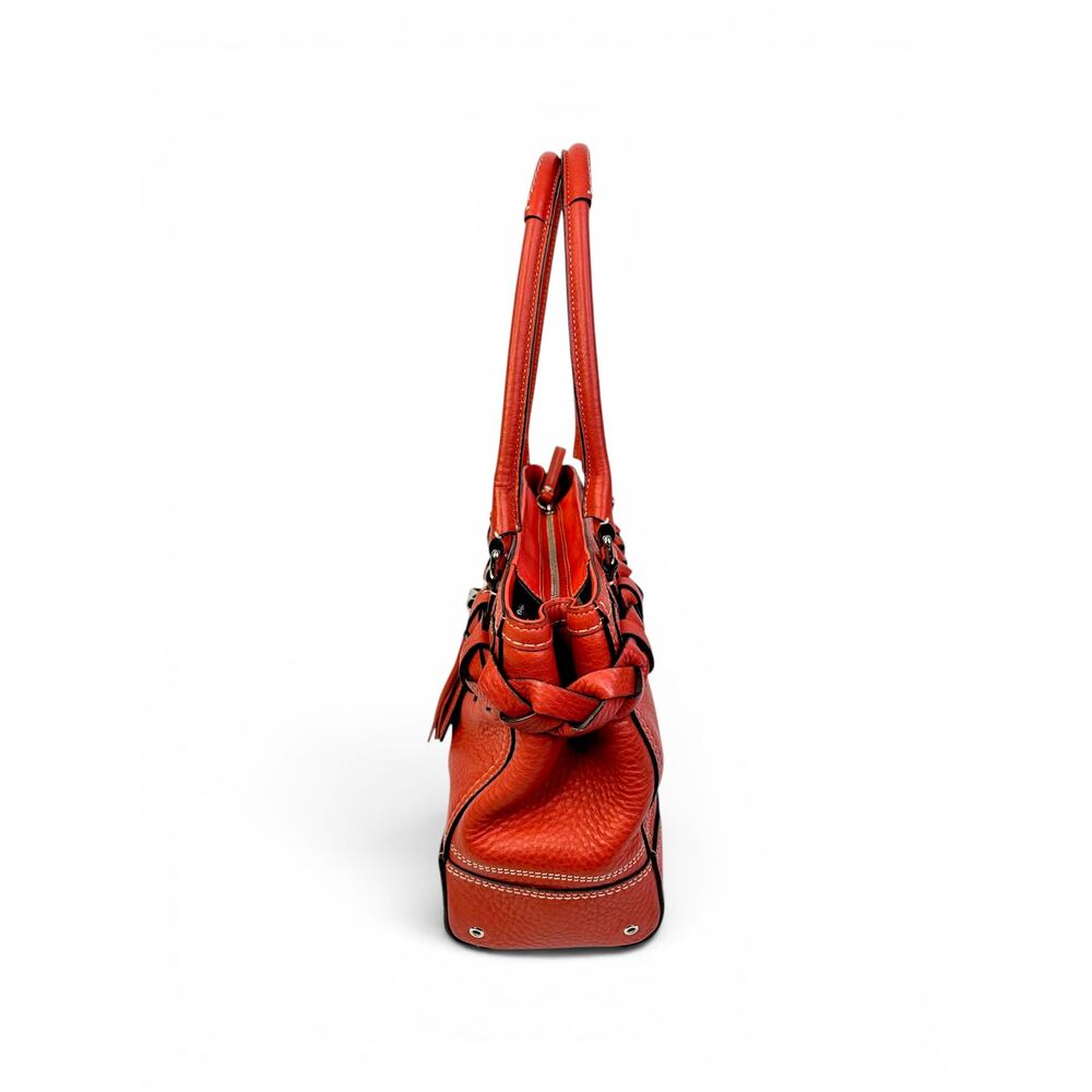 Vintage Coach Hamptons Braided Pebbled Leather Shoulder Bag W/ Red Tassel - Picture 6 of 16